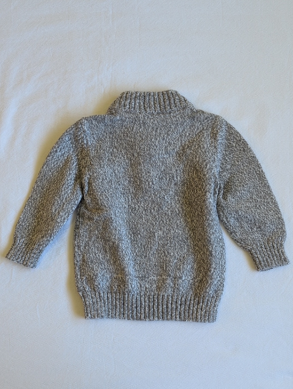 carter's cotton knit popover zip sweater gray marl 12 months baby - Picture 7 of 7